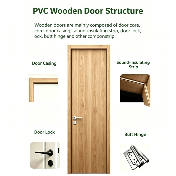 PVC wooden door internal structure details