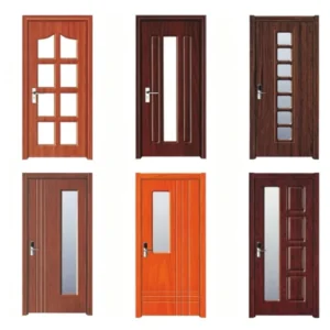 PVC wooden glass door
