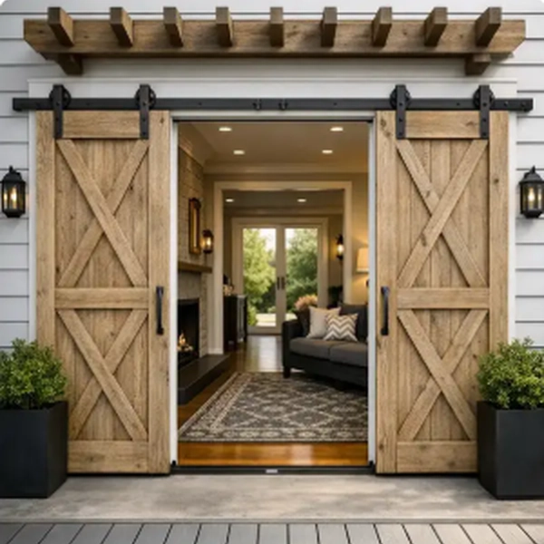 Farmhouse style melamine barn door