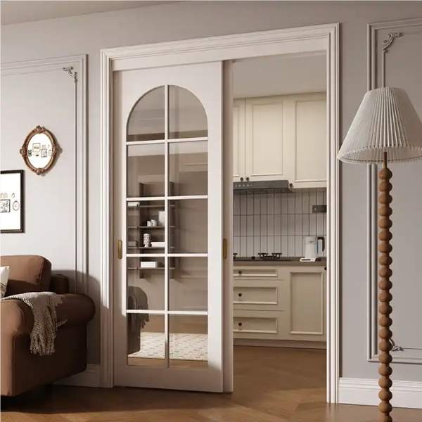 Wooden pocket door