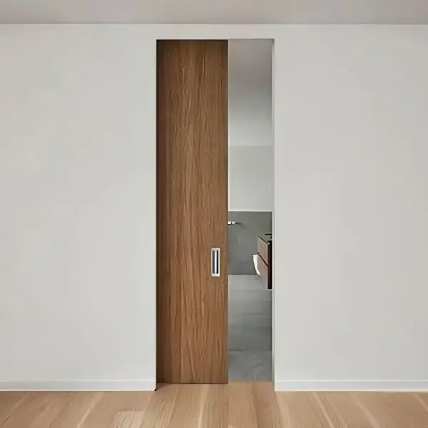 Solid wood pocket door